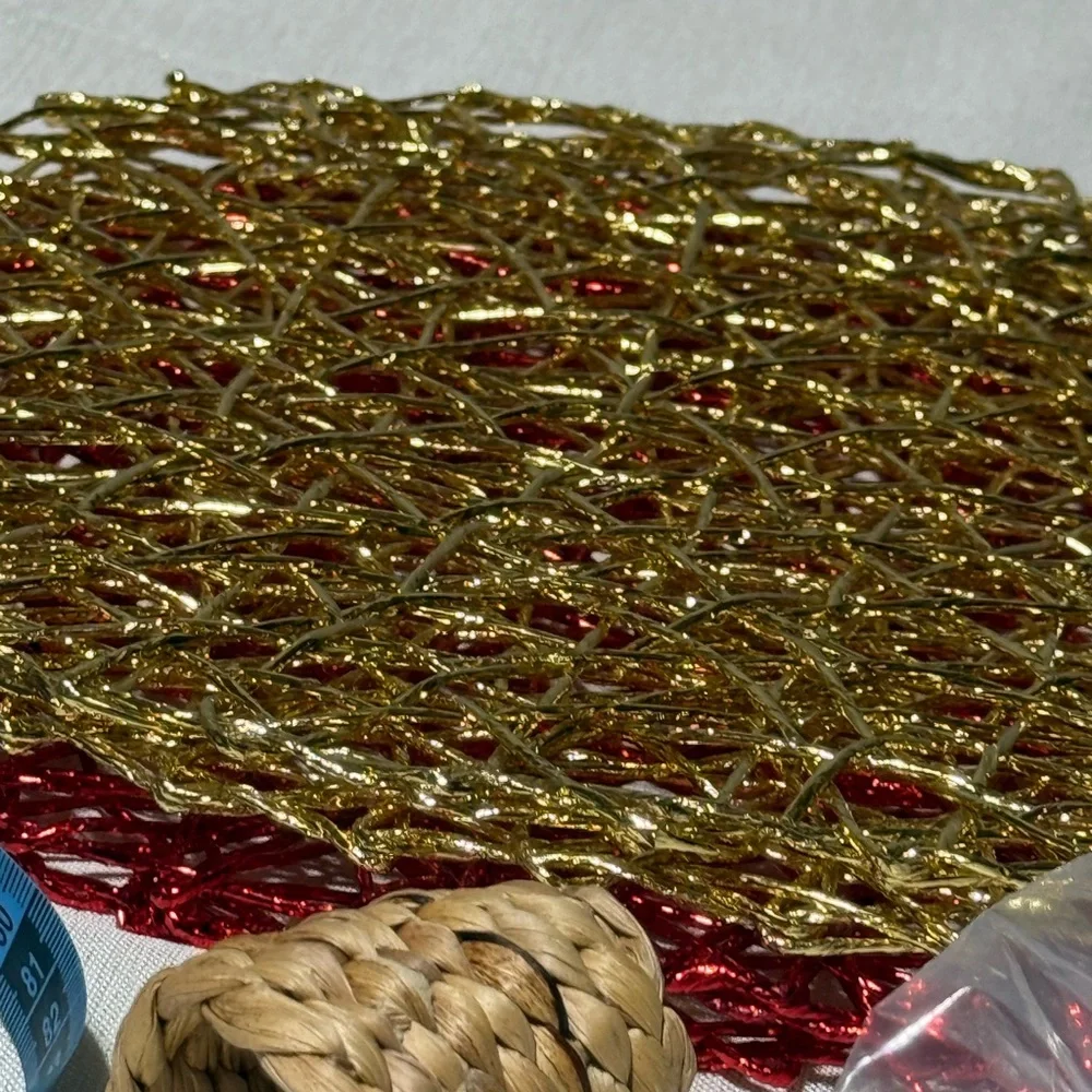 Home Collection Set Red or Set Golden Decorative Placemats.